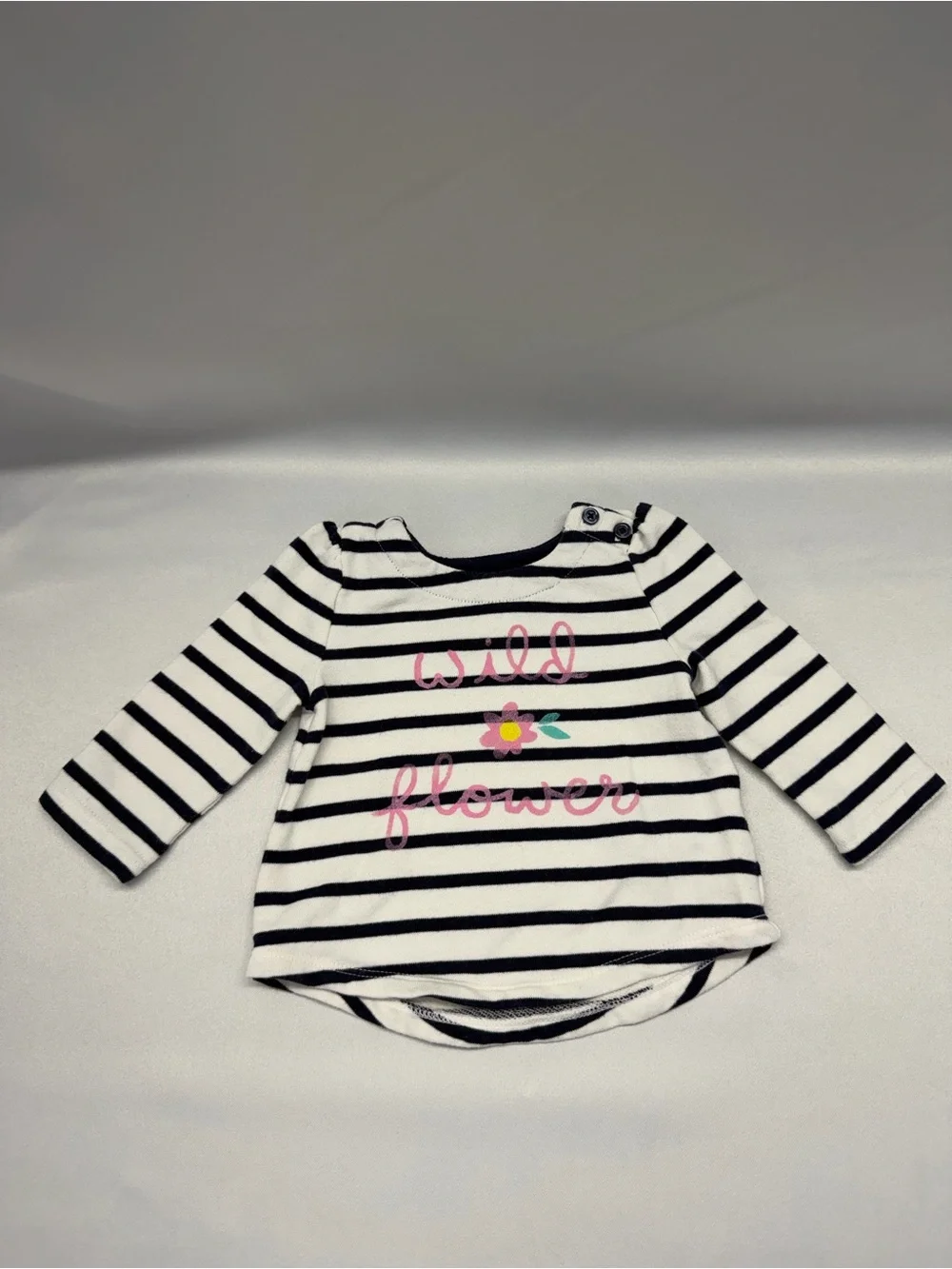 Baby GAP Girls’ “Wild Flower” Top | Navy/White | GUC | 3–6M